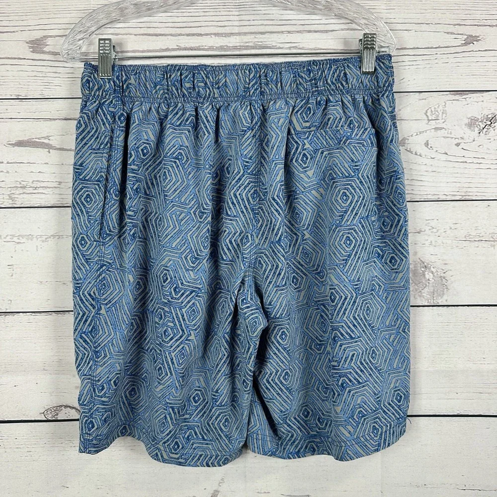 Coolibar Swim Trunks Mens Small Blue‎ Geometric UPF Beach Cruise LINER REMOVED